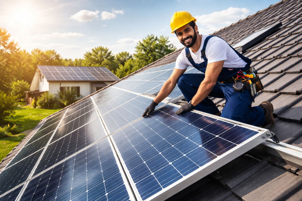 Home solar energy system installation by expert residential solar installer