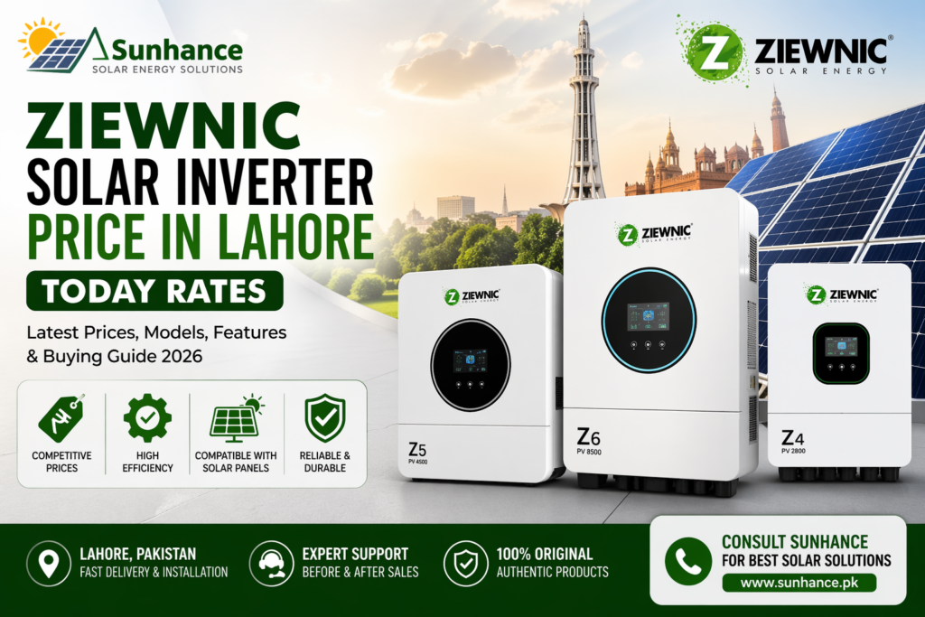 Latest Ziewnic inverter prices & solar solutions Lahore